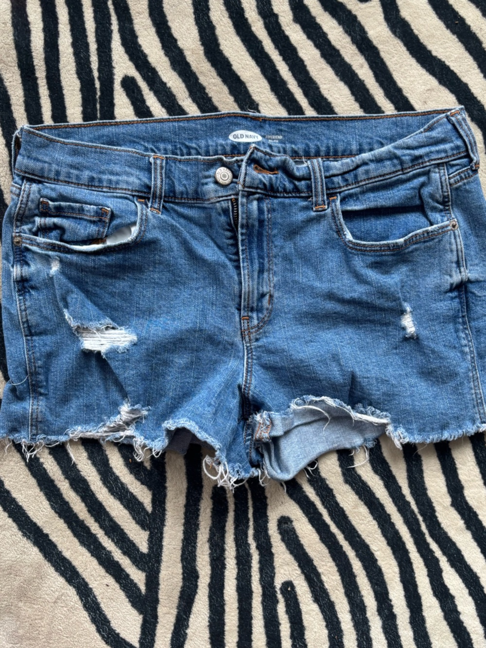 Old Navy Medium Blue Distressed Denim Cutoff Shorts